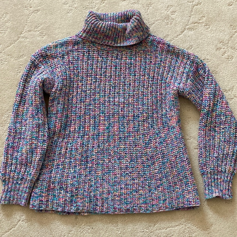 Tribal, multi-color turtleneck sweater, size medium